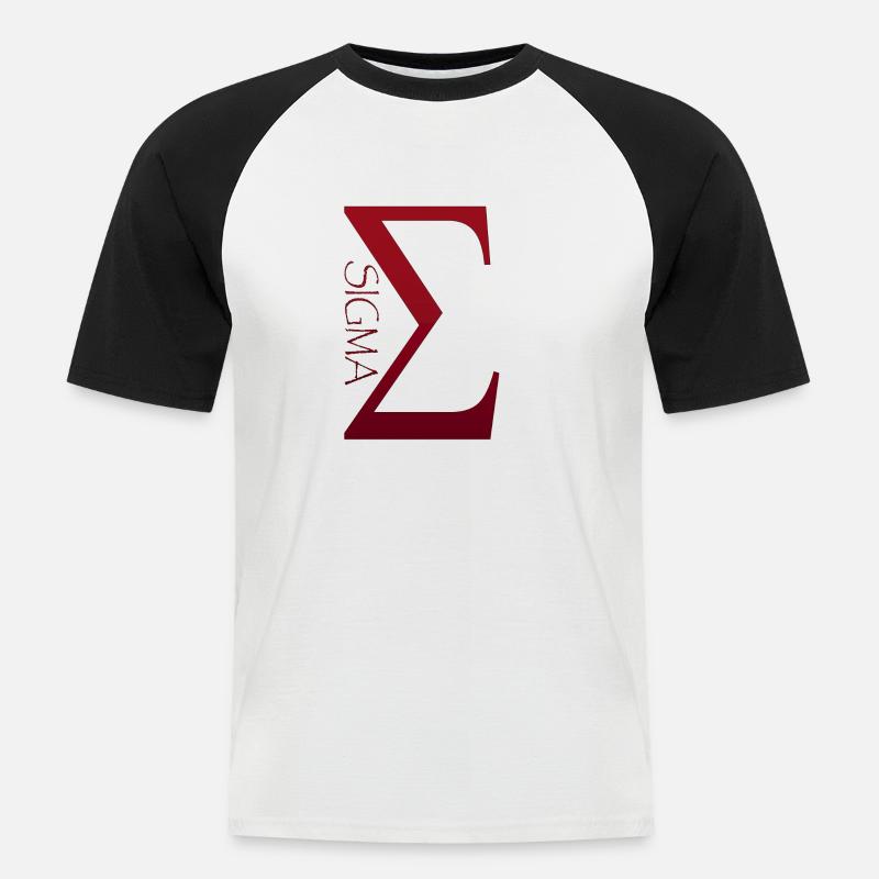 Sigma - Männer Baseball-T-Shirt - Weiß/Schwarz