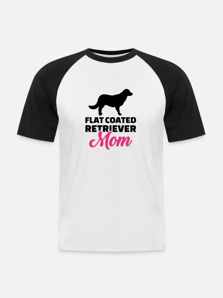 Flat Coated Retriever - Kortärmad basebolltröja herr - vit/svart