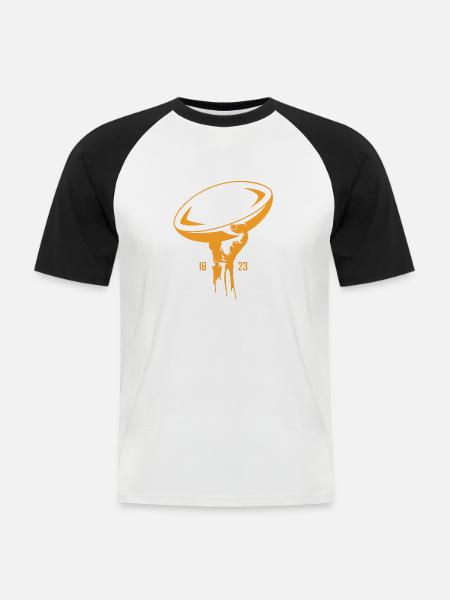 Rugby 1823 - Männer Baseball-T-Shirt - Weiß/Schwarz