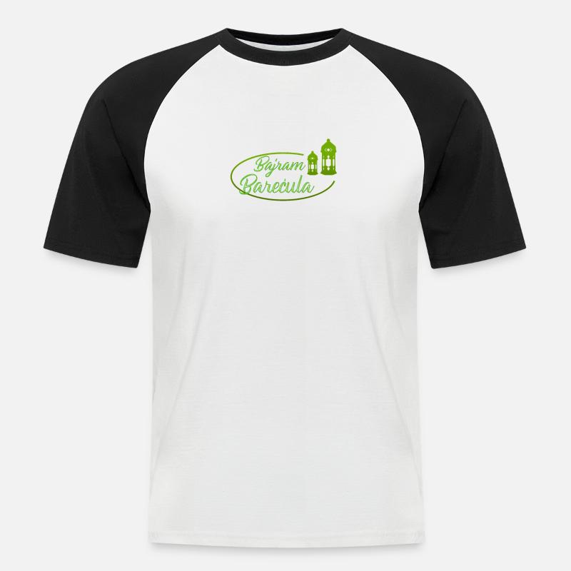 Bajram Barecula Bosanski Bajram - Männer Baseball-T-Shirt - Weiß/Schwarz