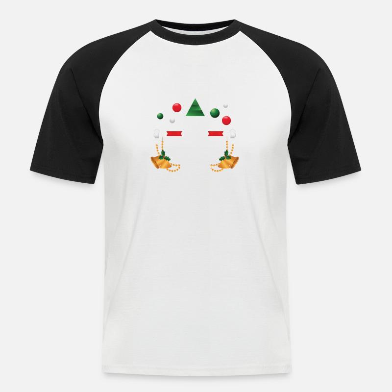 Weihnachts Bier - Männer Baseball-T-Shirt - Weiß/Schwarz