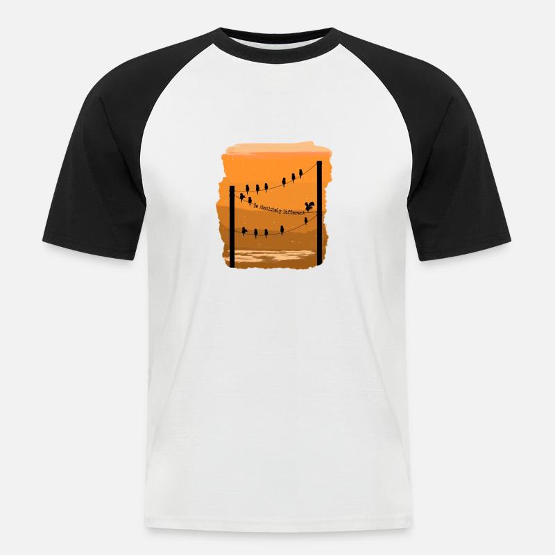 Sei einzigartig - Huhn - Männer Baseball-T-Shirt - Weiß/Schwarz