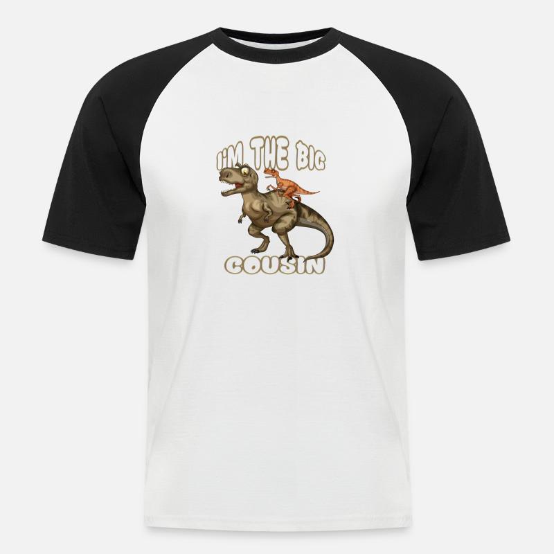 Ich bin das große Cousin-Geschenk - Männer Baseball-T-Shirt - Weiß/Schwarz