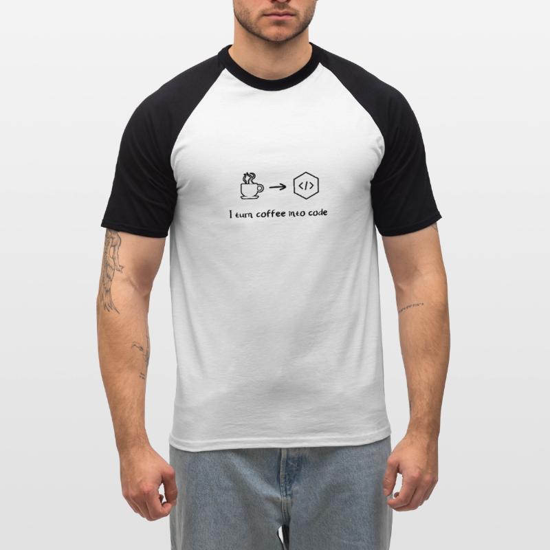 Coffee software developer engineer programmer Men's Baseball T-Shirt