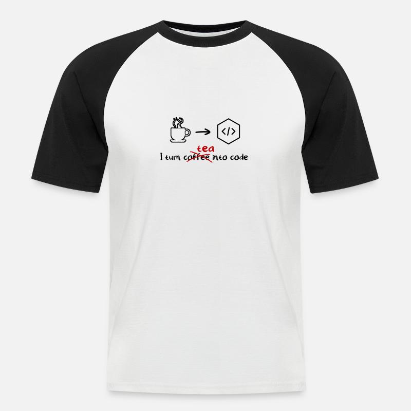 Tee Software Entwickler Engineer Programmer - Männer Baseball-T-Shirt - Weiß/Schwarz