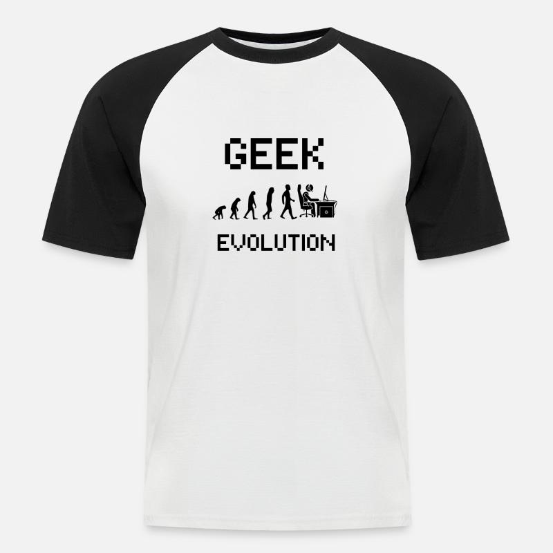 Geek evolution - Gamer evolution - Kortærmet herre-baseballshirt - hvid/sort