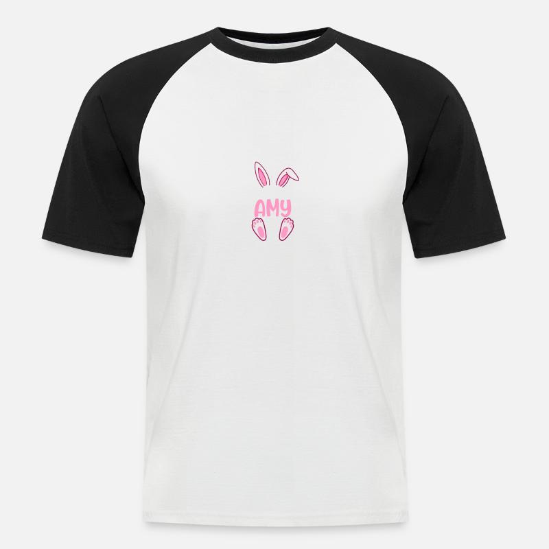 AMY Easter - Männer Baseball-T-Shirt - Weiß/Schwarz