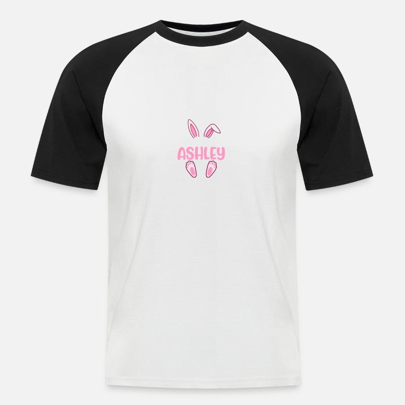 ASHLEY Easter - Männer Baseball-T-Shirt - Weiß/Schwarz