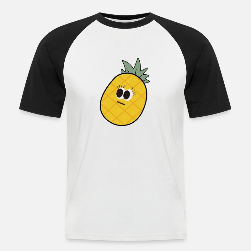Babys Ananas - Männer Baseball-T-Shirt - Weiß/Schwarz