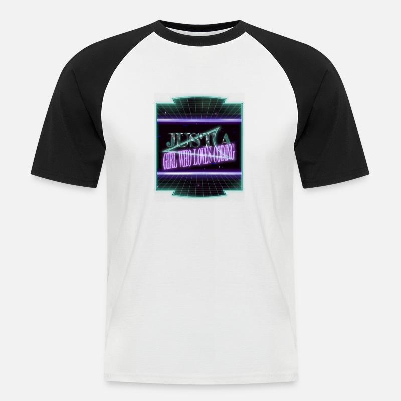 frontend developer college student awesome - Männer Baseball-T-Shirt - Weiß/Schwarz
