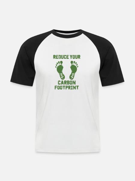 økologisk fodaftryk miljøbeskyttelse klimaændringer - Kortærmet herre-baseballshirt - hvid/sort