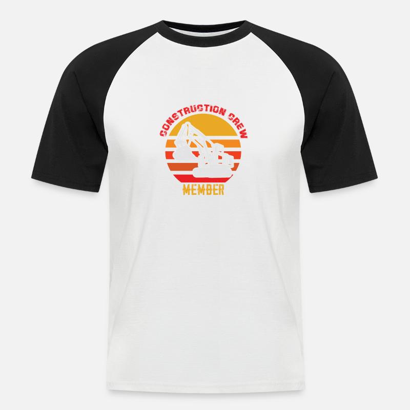 Bauarbeiter Bagger construction crew - Männer Baseball-T-Shirt - Weiß/Schwarz