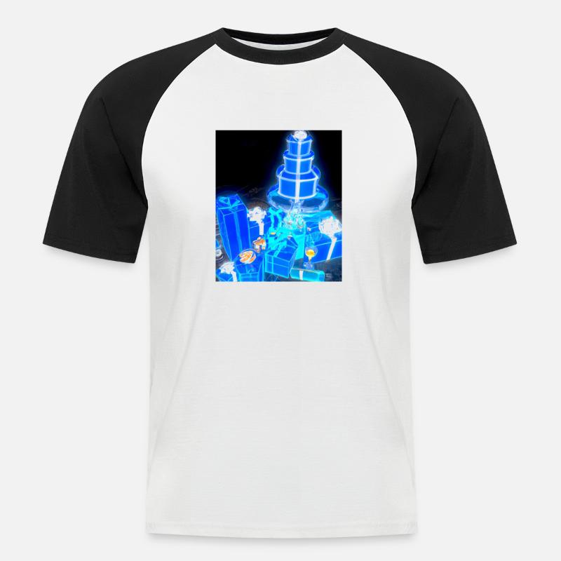 Weihnachten Weihnachtsbaum Schematic Blaupause - Männer Baseball-T-Shirt - Weiß/Schwarz