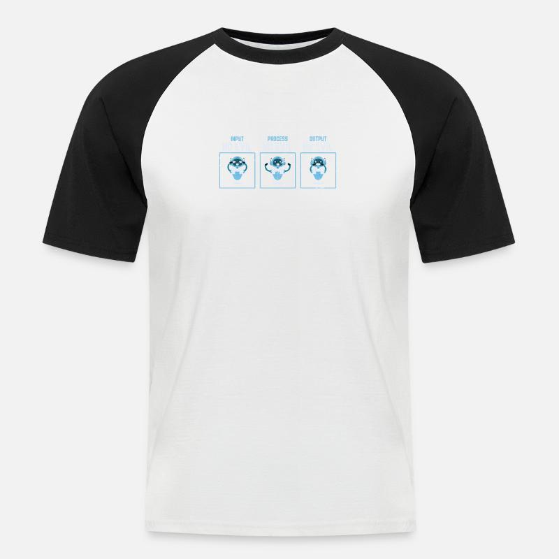 Wise Robots Computer Programmer Engineer Software - Men's Baseball T-Shirt - white/black