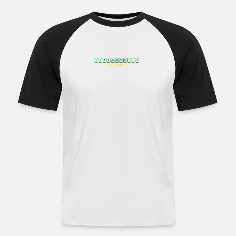 Feuille de calcul comptable CPA Fun Comptable Cool - T-shirt baseball manches courtes Homme - blanc/noir