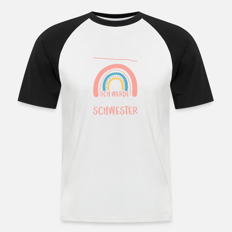 Ich Werde Große Schwester - Männer Baseball-T-Shirt - Weiß/Schwarz