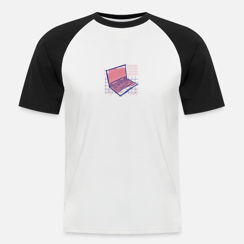 Hacker Programmer Developer Computer Science - Men's Baseball T-Shirt - white/black
