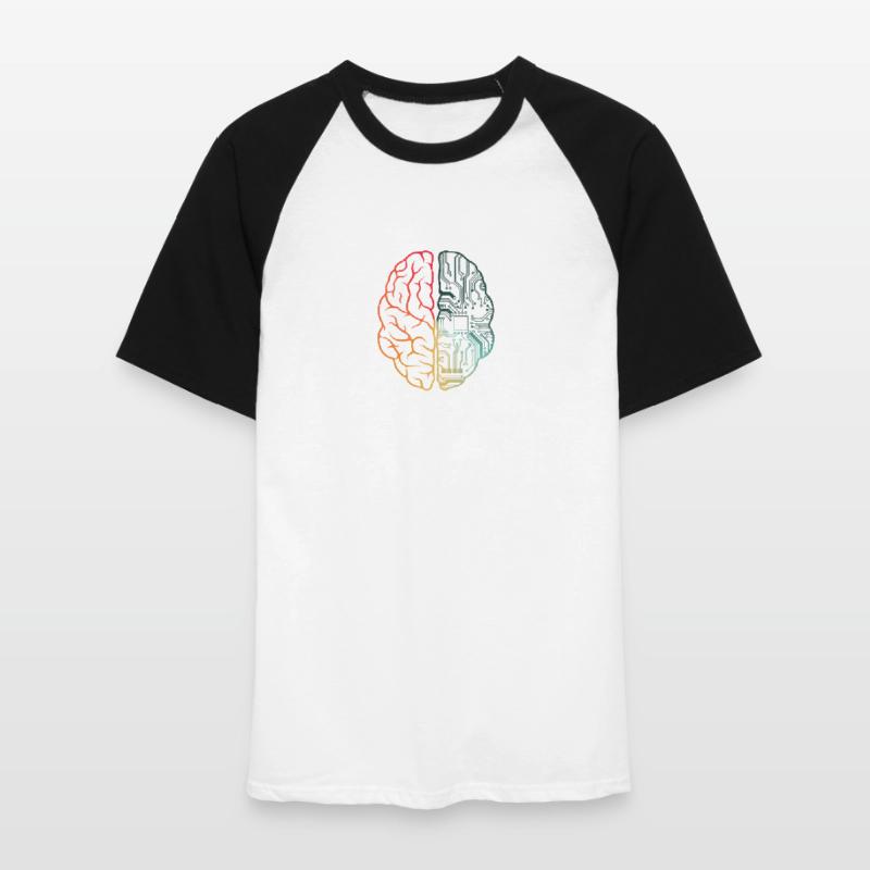 Programmeur Coding - Developer Programming Brain T-shirt baseball manches courtes Homme