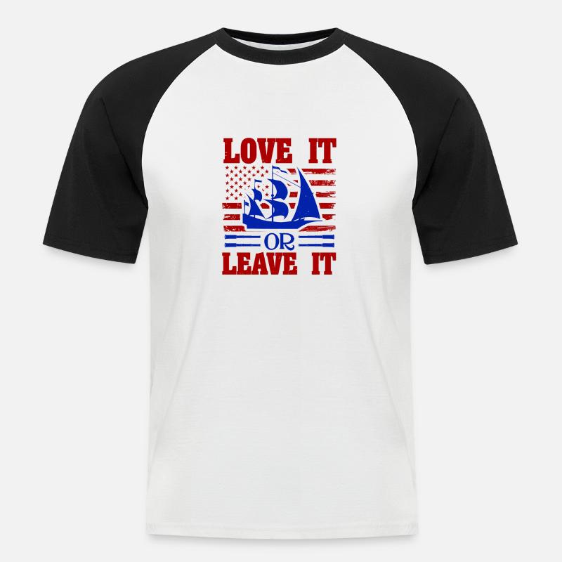 LIEBE ES ODER LASS ES - Männer Baseball-T-Shirt - Weiß/Schwarz