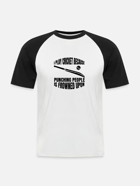 Kricketteam Kricketmannschaft Cricket Kricket - Männer Baseball-T-Shirt - Weiß/Schwarz