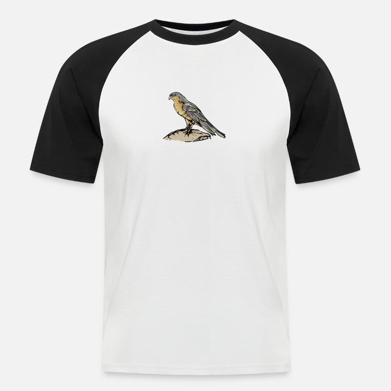 Title - Männer Baseball-T-Shirt - Weiß/Schwarz