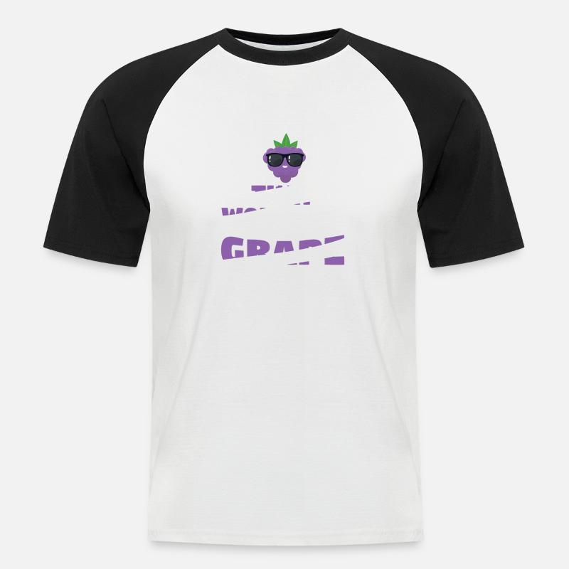 That Would Be Grape - Männer Baseball-T-Shirt - Weiß/Schwarz