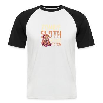 Zombie Sloth: No Need to Walk Desire - Men's Baseball T-Shirt - white/black - Front - Nik (191cm)