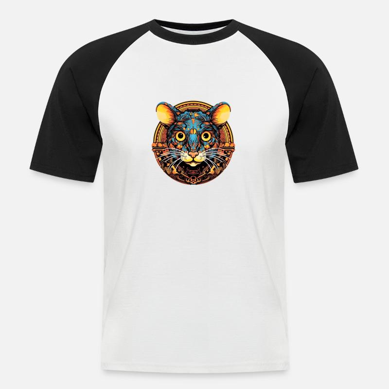 Cheddar Cheese Maus - Männer Baseball-T-Shirt - Weiß/Schwarz