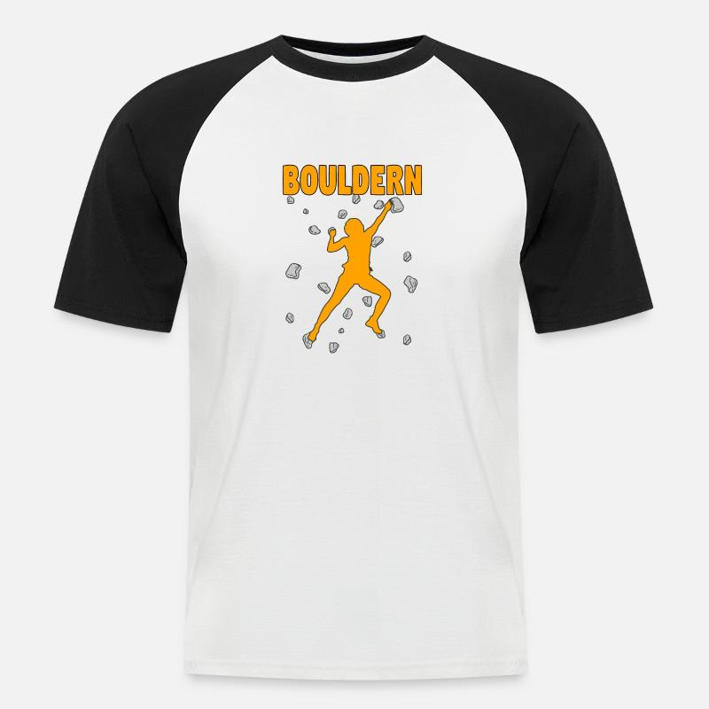 Bouldern Boulder Klettern Boulderer Bouldering - Männer Baseball-T-Shirt - Weiß/Schwarz