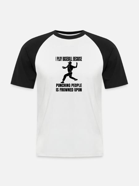 Baseball Baseballspieler Baseballer Baseballteam - Männer Baseball-T-Shirt - Weiß/Schwarz