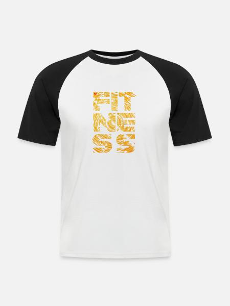 FITNESS storm - Männer Baseball-T-Shirt - Weiß/Schwarz