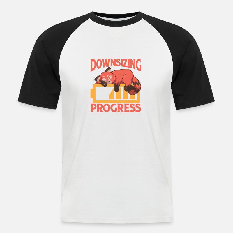 Downsizing In Progress 24 - Männer Baseball-T-Shirt - Weiß/Schwarz