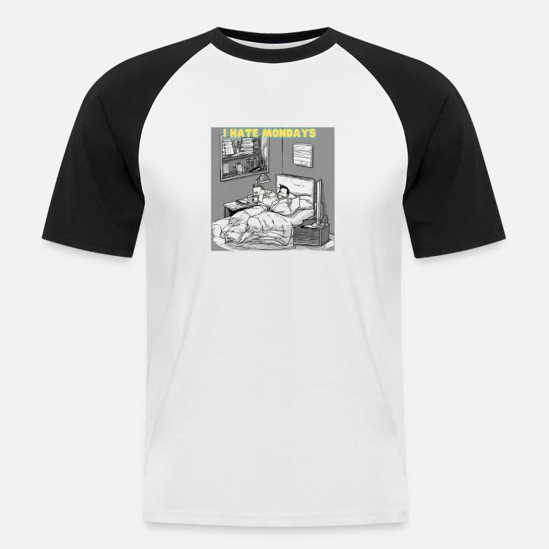 Morgenmuffel oder Langschläfer? - Männer Baseball-T-Shirt - Weiß/Schwarz