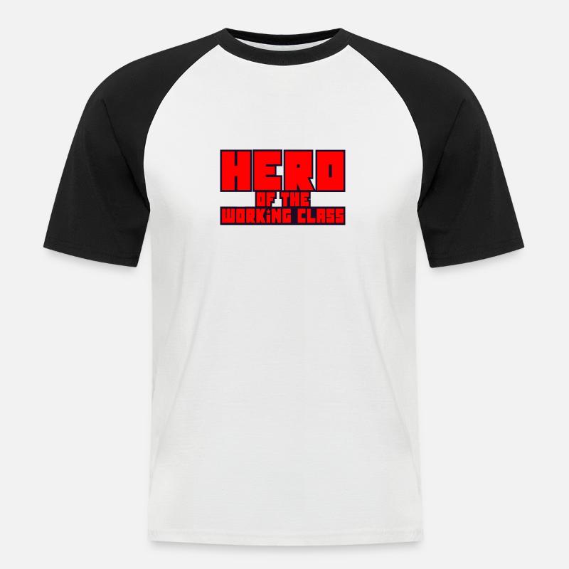 Held der Arbeiterklasse - Männer Baseball-T-Shirt - Weiß/Schwarz