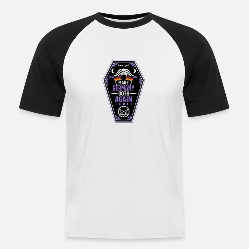 Make Germany goth again - Männer Baseball-T-Shirt - Weiß/Schwarz