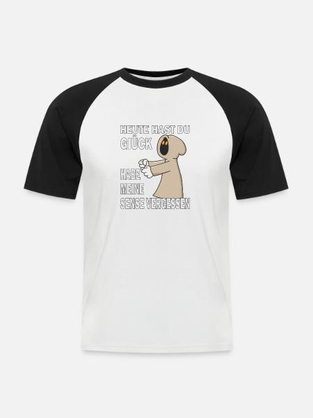 SENSENMANN SENSE VERGESSEN - Männer Baseball-T-Shirt - Weiß/Schwarz