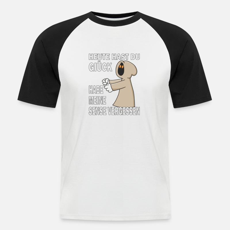 SENSENMANN SENSE VERGESSEN - Männer Baseball-T-Shirt - Weiß/Schwarz