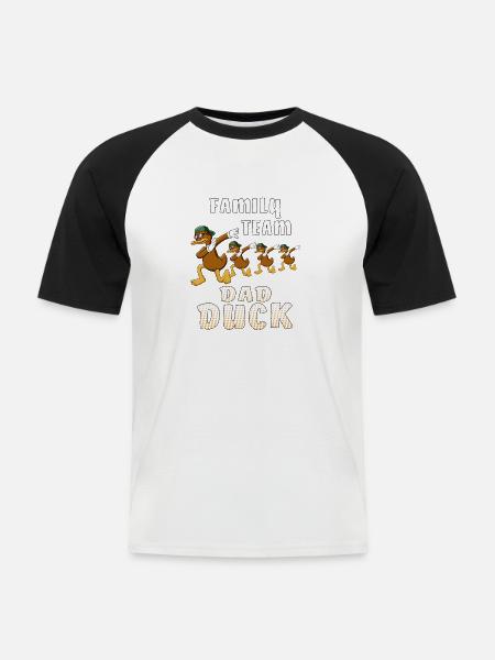 FAMILY TEAM DAD DUCK - Men's Baseball T-Shirt - white/black