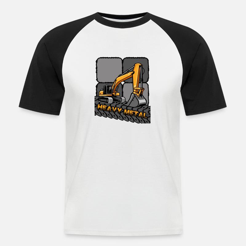 Bagger Baggerführer "Digger" Baggerschaufel - Männer Baseball-T-Shirt - Weiß/Schwarz