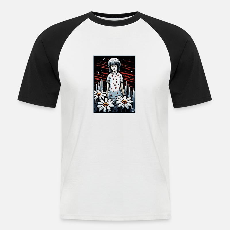 Schwere Melancholie oder Schlaflosigkeit - Männer Baseball-T-Shirt - Weiß/Schwarz
