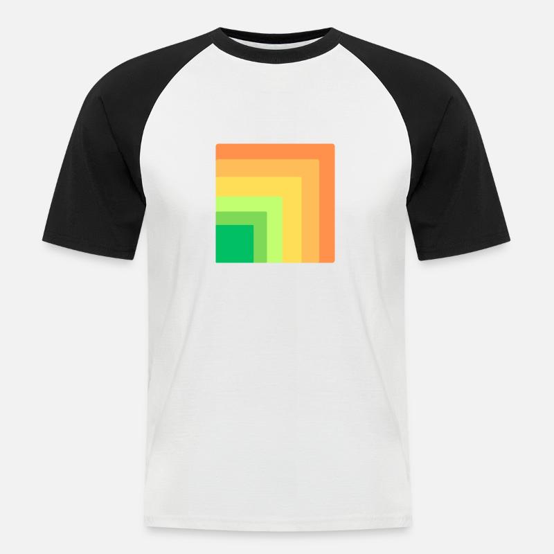 Quadrate innerhalb eines Quadrats. - Männer Baseball-T-Shirt - Weiß/Schwarz