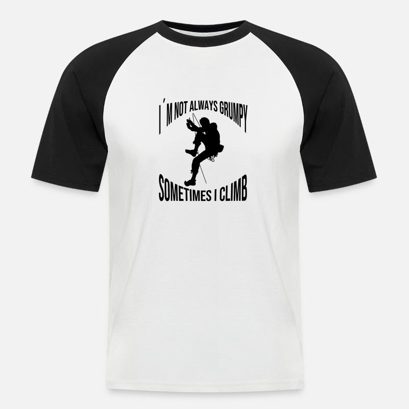 Kletterer Klettern Bergsteigen Berg Bergklettern - Männer Baseball-T-Shirt - Weiß/Schwarz
