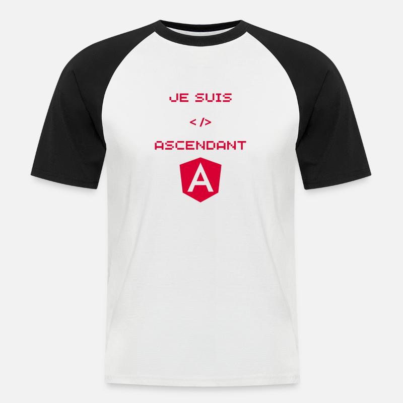 Angular Developer Gift - Men's Baseball T-Shirt - white/black