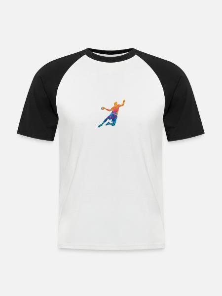 Blutiger Handballtanz - Männer Baseball-T-Shirt - Weiß/Schwarz
