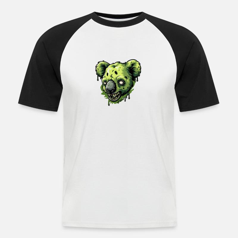 Zombie Koala - Männer Baseball-T-Shirt - Weiß/Schwarz