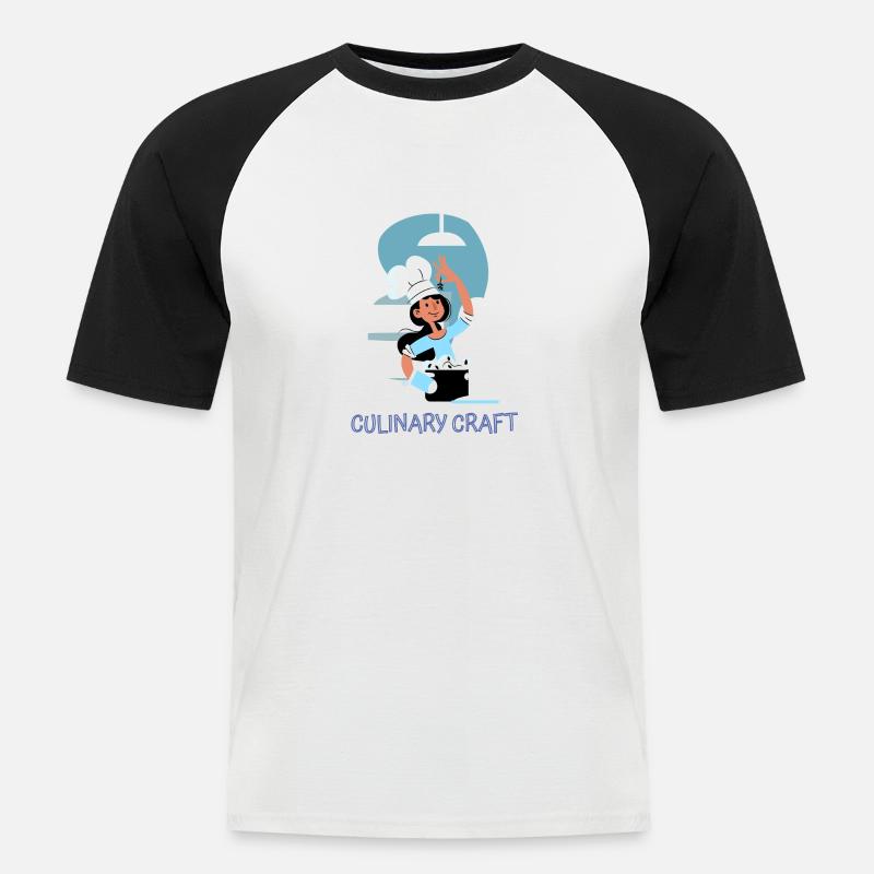 Chef Cook Kitchen Culinary Retro Bake Restaurant - Men's Baseball T-Shirt - white/black