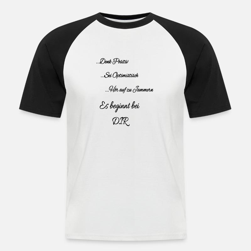 Es beginnt bei DIR - Männer Baseball-T-Shirt - Weiß/Schwarz