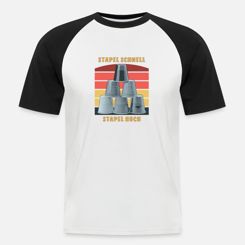 STACKING STACK FAST STACK UP - Men's Baseball T-Shirt - white/black
