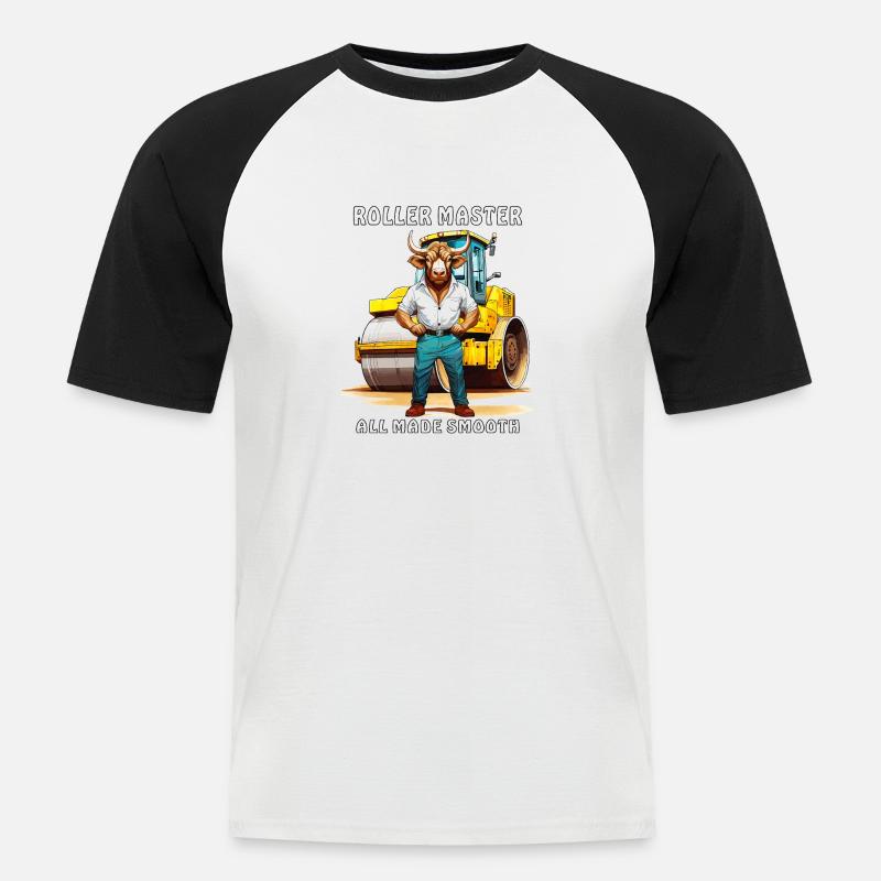 ROLLER MASTER ALL MADE SMOOTH - Men's Baseball T-Shirt - white/black