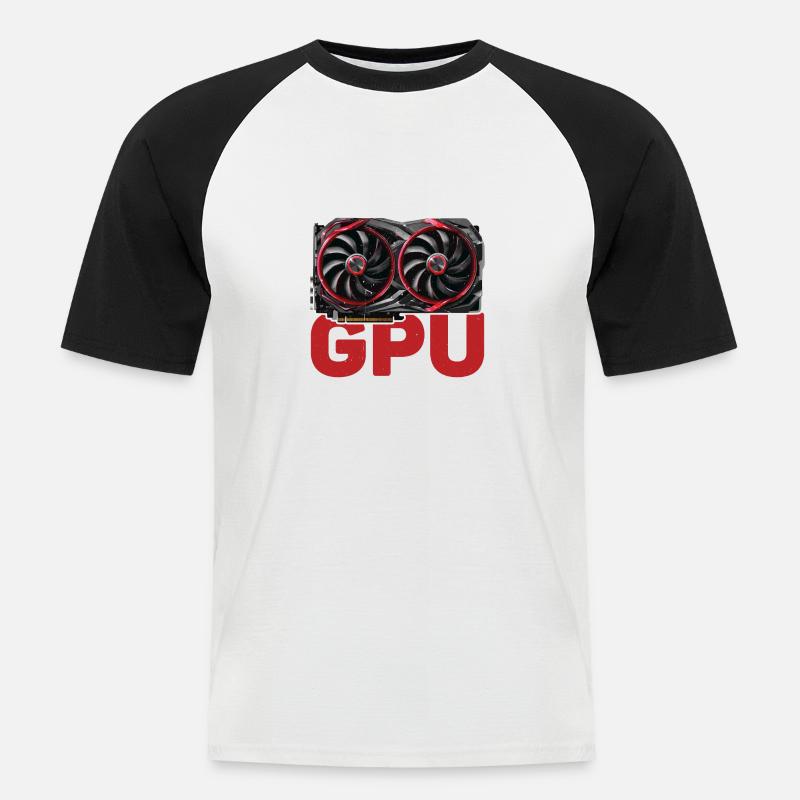 Need More Gpu 10 - Männer Baseball-T-Shirt - Weiß/Schwarz